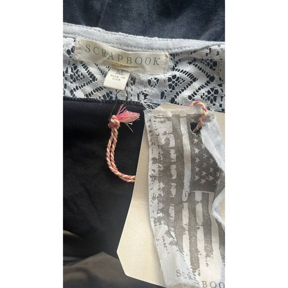 Scrapbook Womens Rayon Gray Lace Trim Forever Free Print MIni Dress Size M - Picture 4 of 6